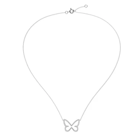 Diamond necklace Shiny Butterfly