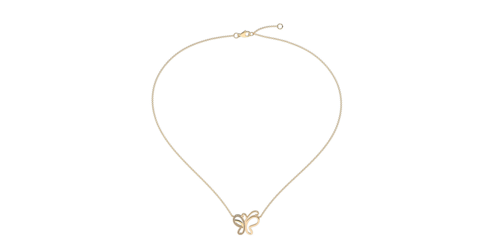 Diamond necklace Butterfly