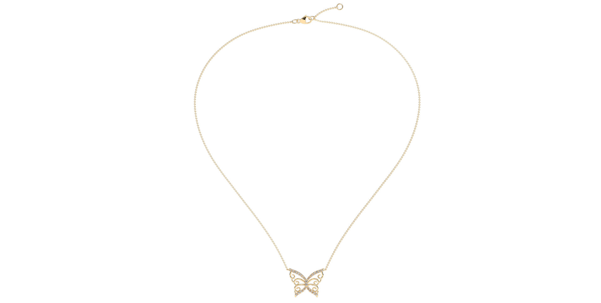 Diamond necklace Butterfly