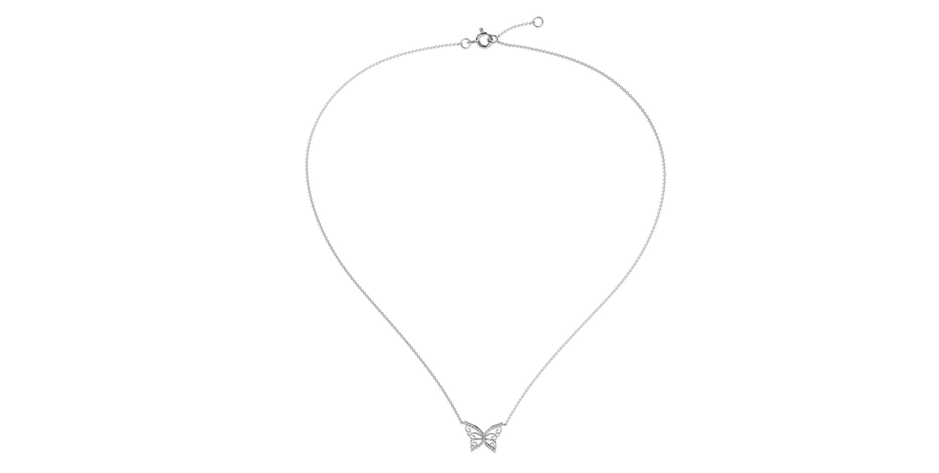 Diamond necklace Shiny Butterfly