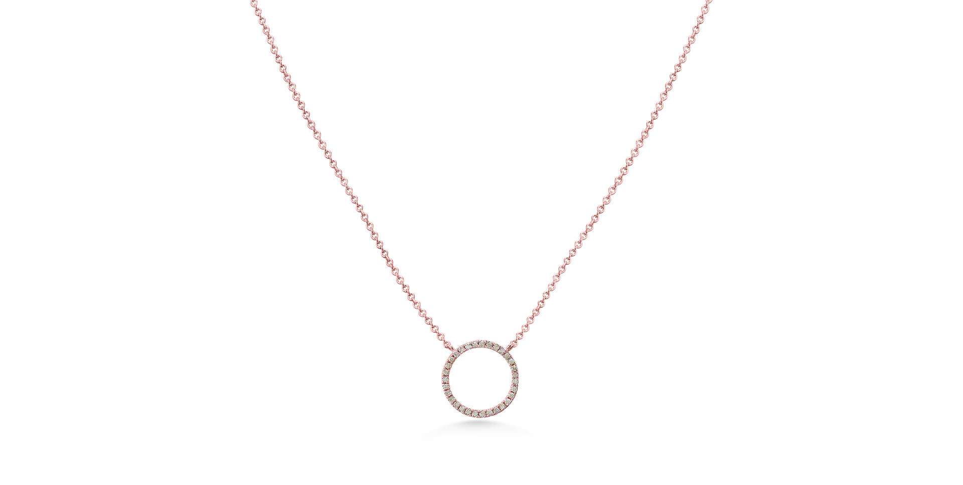 Necklace with brown and white diamonds Little Circle