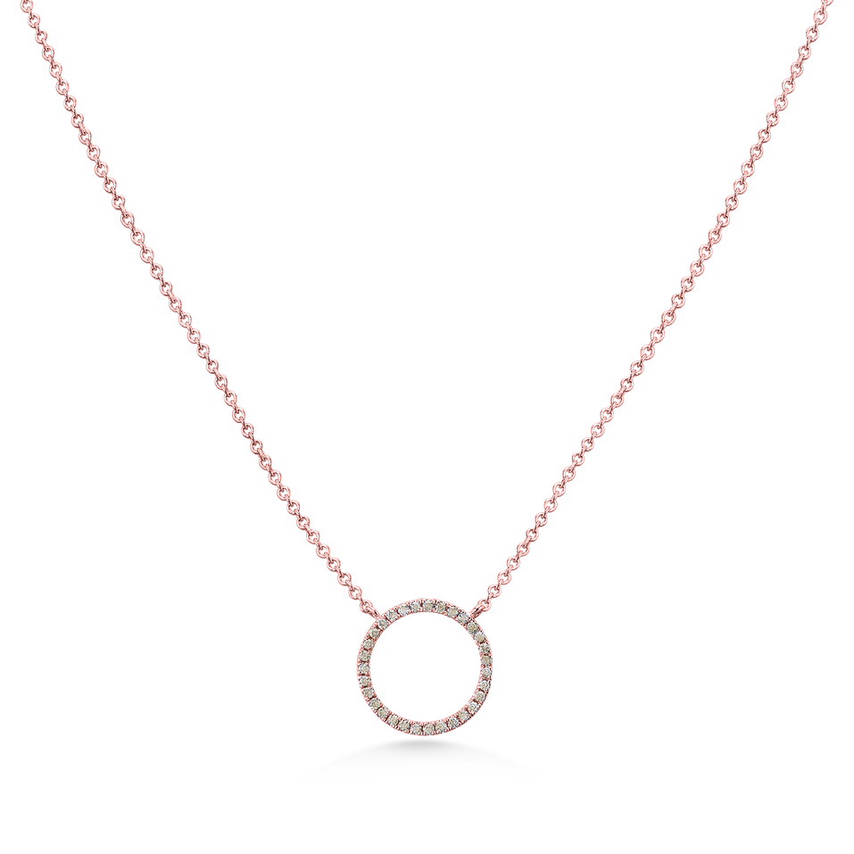 Necklace with brown and white diamonds Little Circle