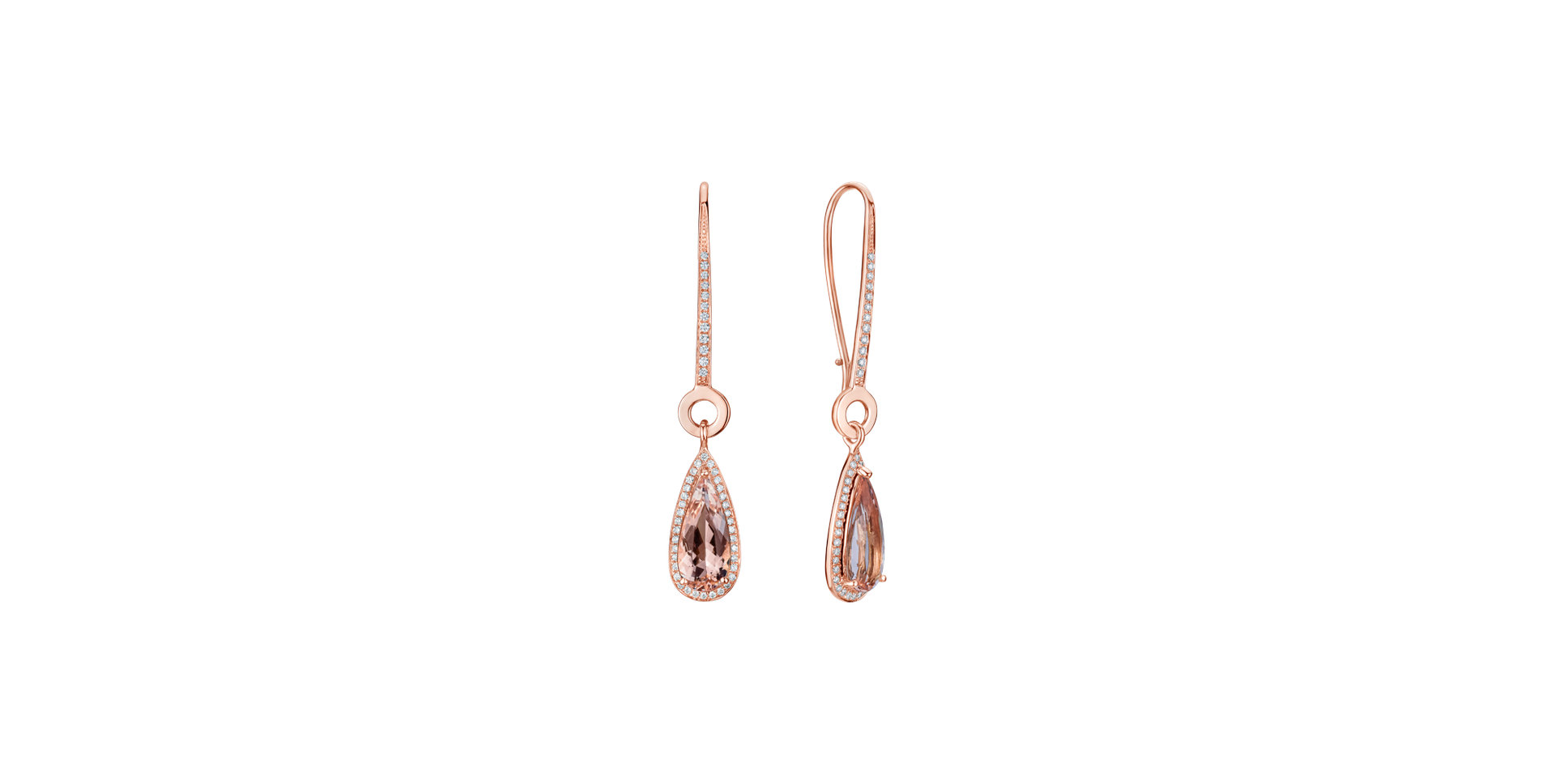 Diamond earrings with Morganite Splendid Gem