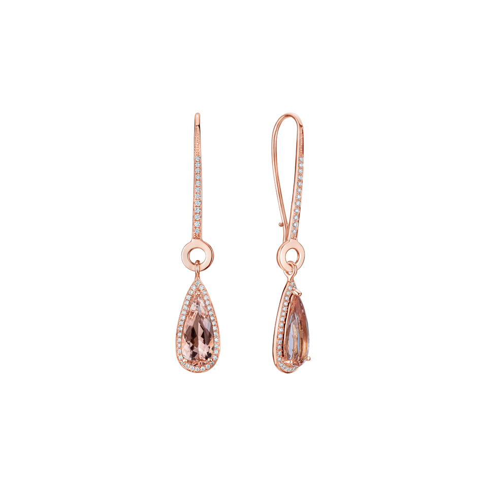 Diamond earrings with Morganite Splendid Gem