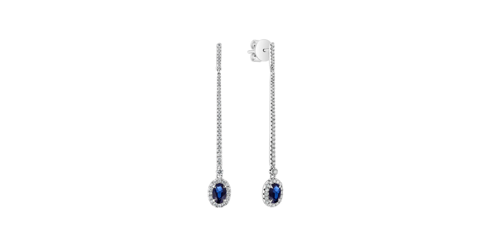 Diamond earrings with Sapphire Jewel Fall
