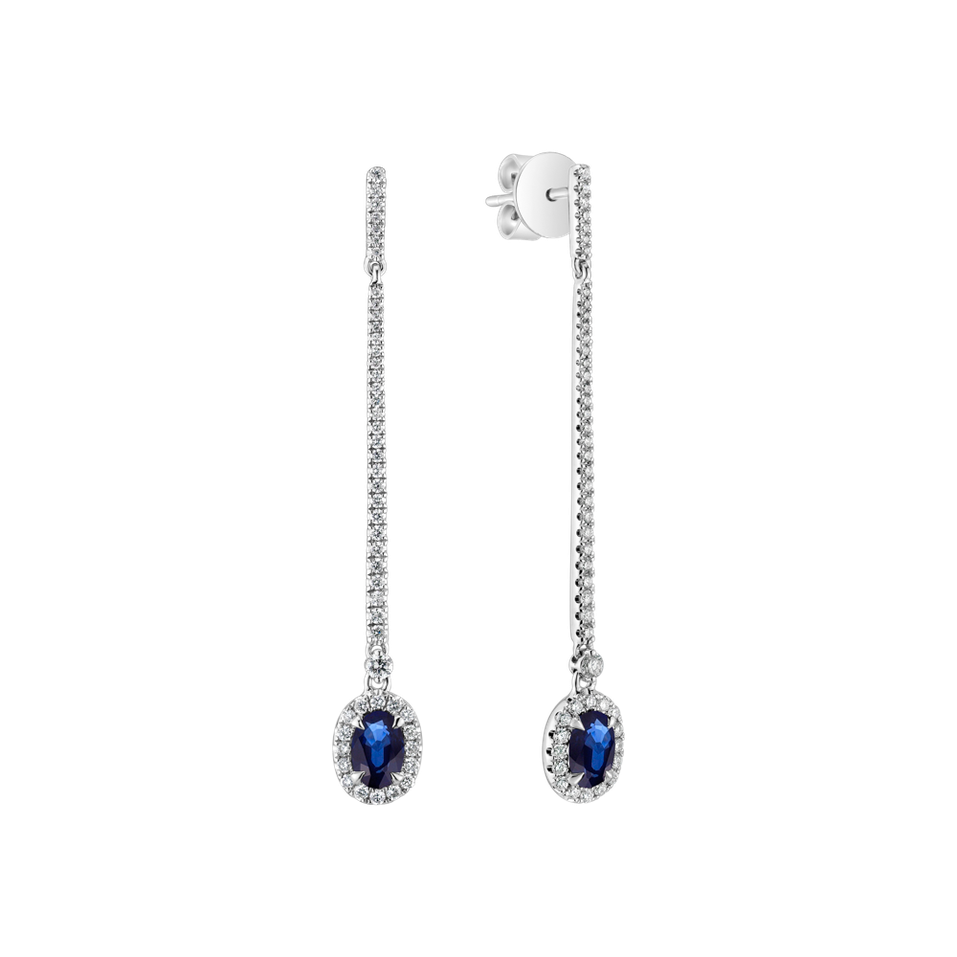 Diamond earrings with Sapphire Jewel Fall