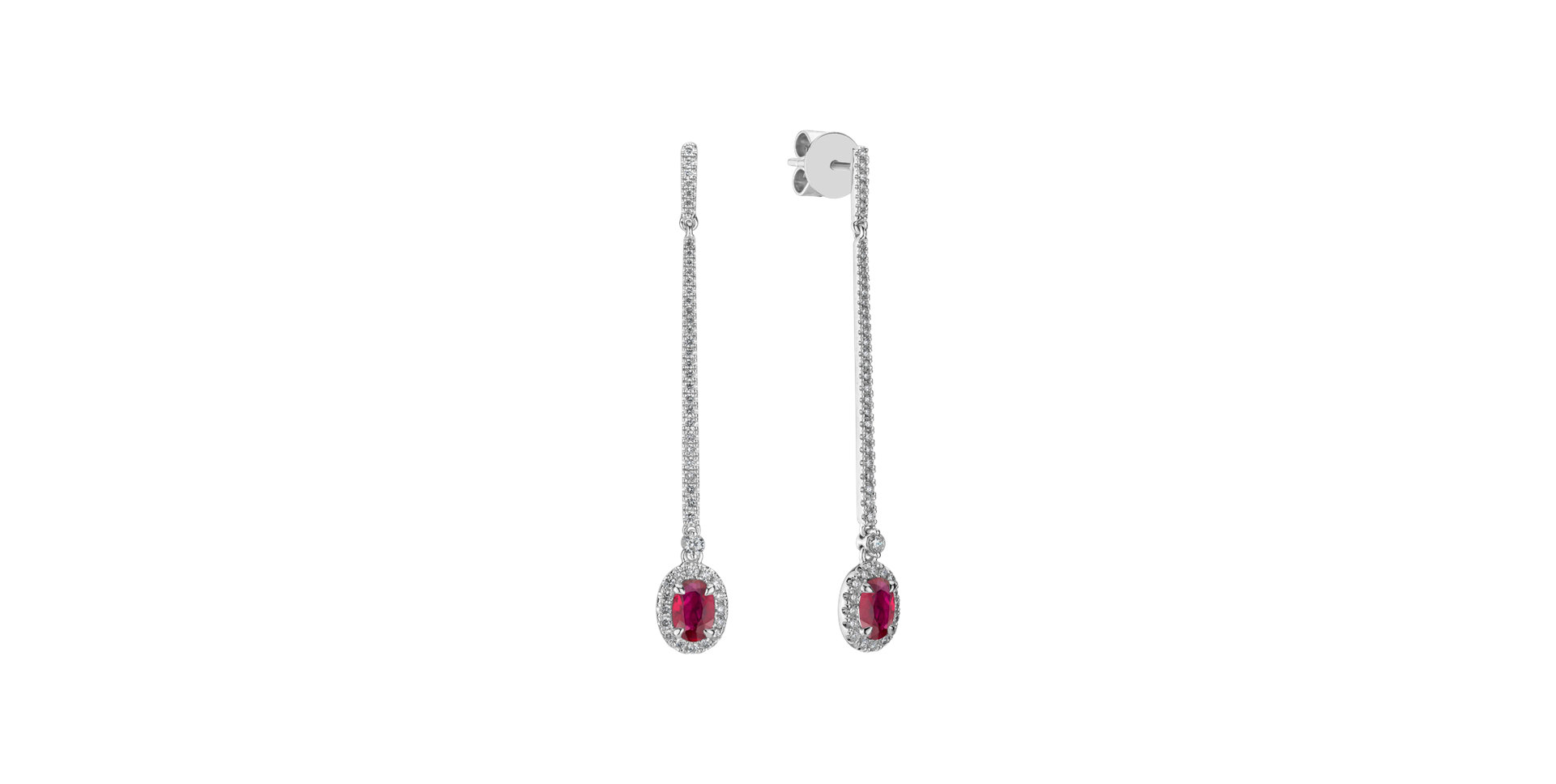 Diamond earrings with Ruby Jewel Fall