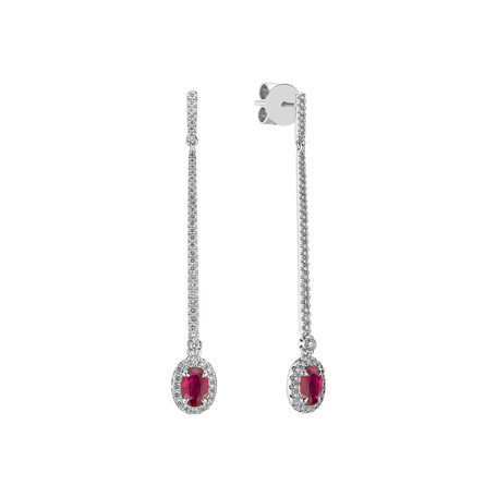 Diamond earrings with Ruby Jewel Fall