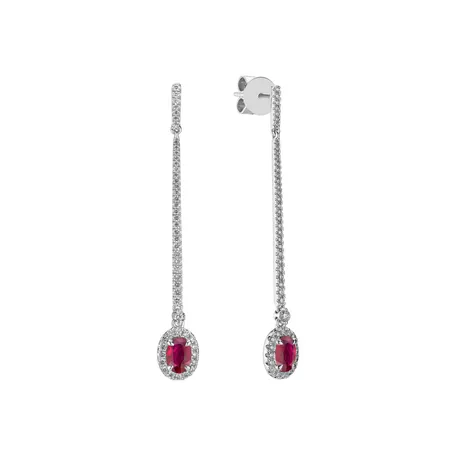 Diamond earrings with Ruby Jewel Fall