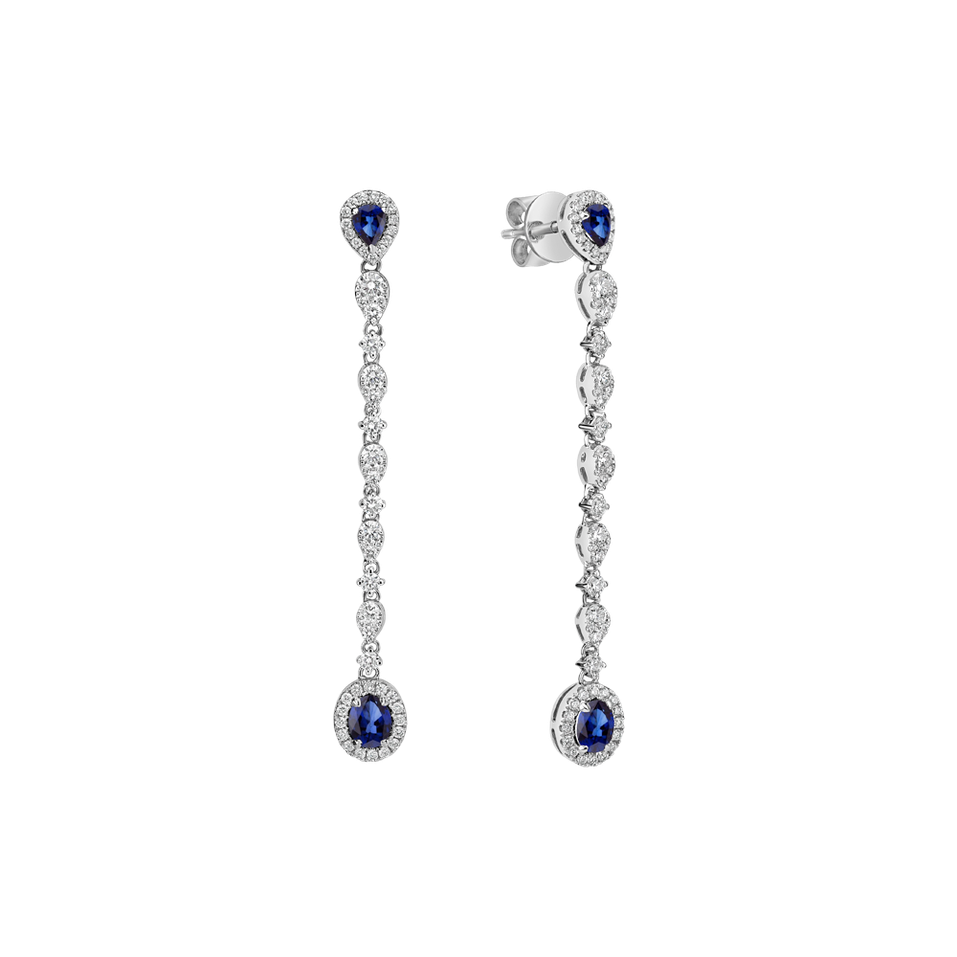 Diamond earrings and Sapphire Callie