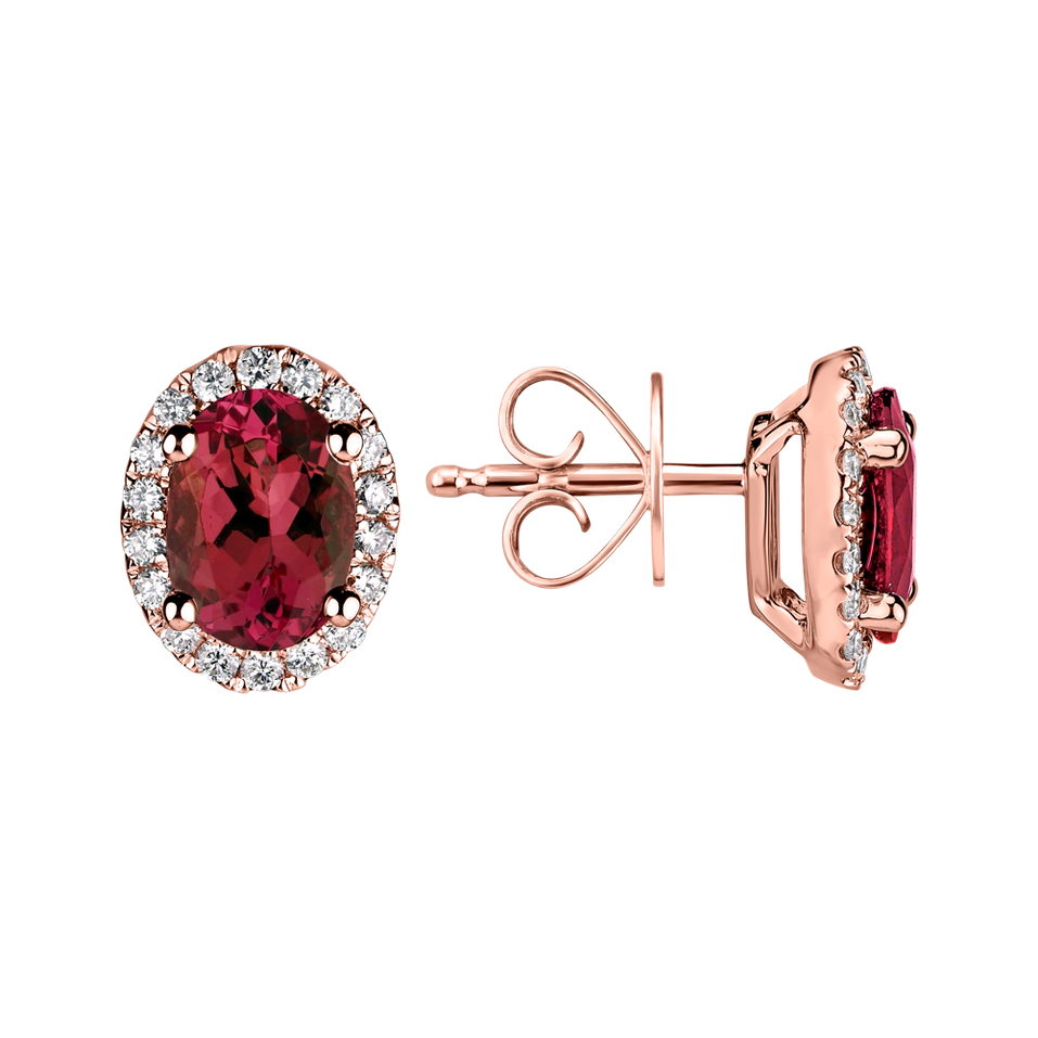 Diamond earrings with Ruby Imperial Allegory