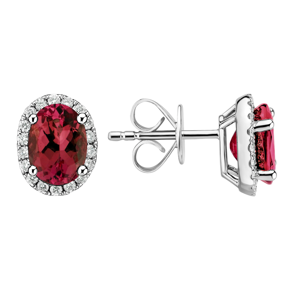 Diamond earrings with Ruby Imperial Allegory
