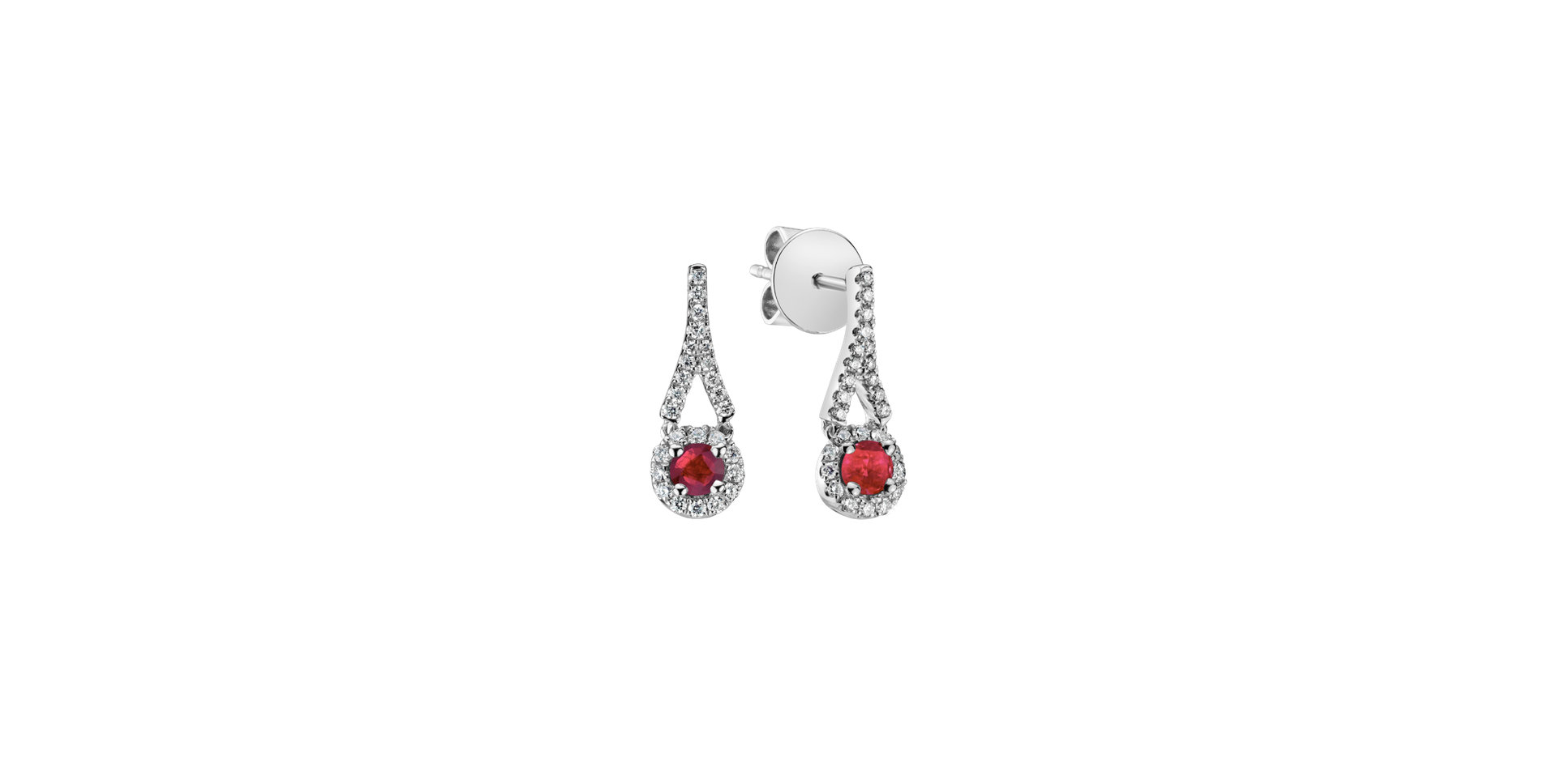 Diamond earrings with Ruby Ruby Tears