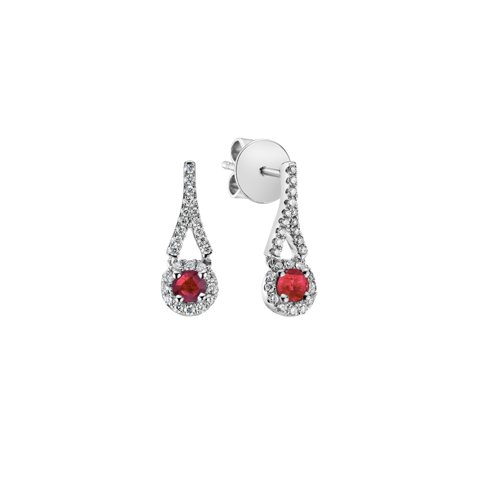 Diamond earrings with Ruby Ruby Tears