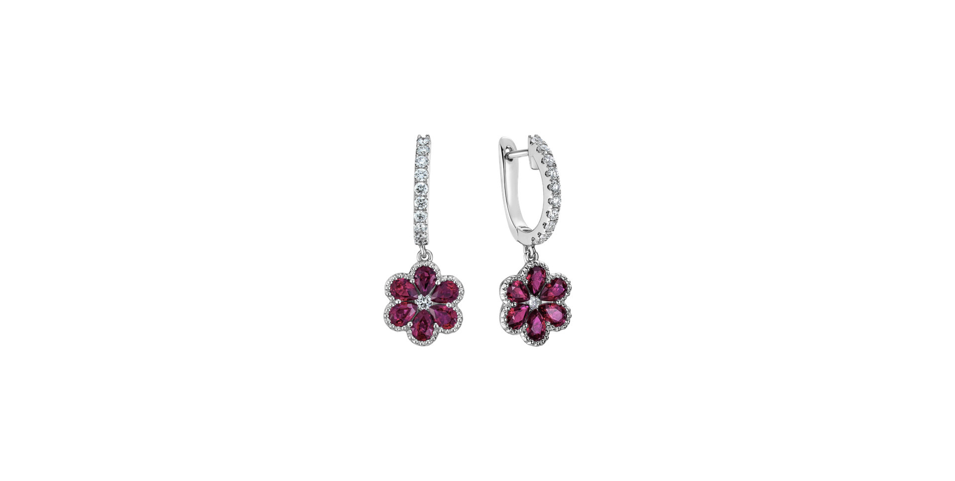 Diamond earrings with Rubies Aristocrat Elegance