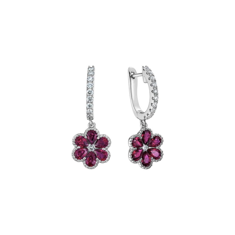 Diamond earrings with Rubies Aristocrat Elegance
