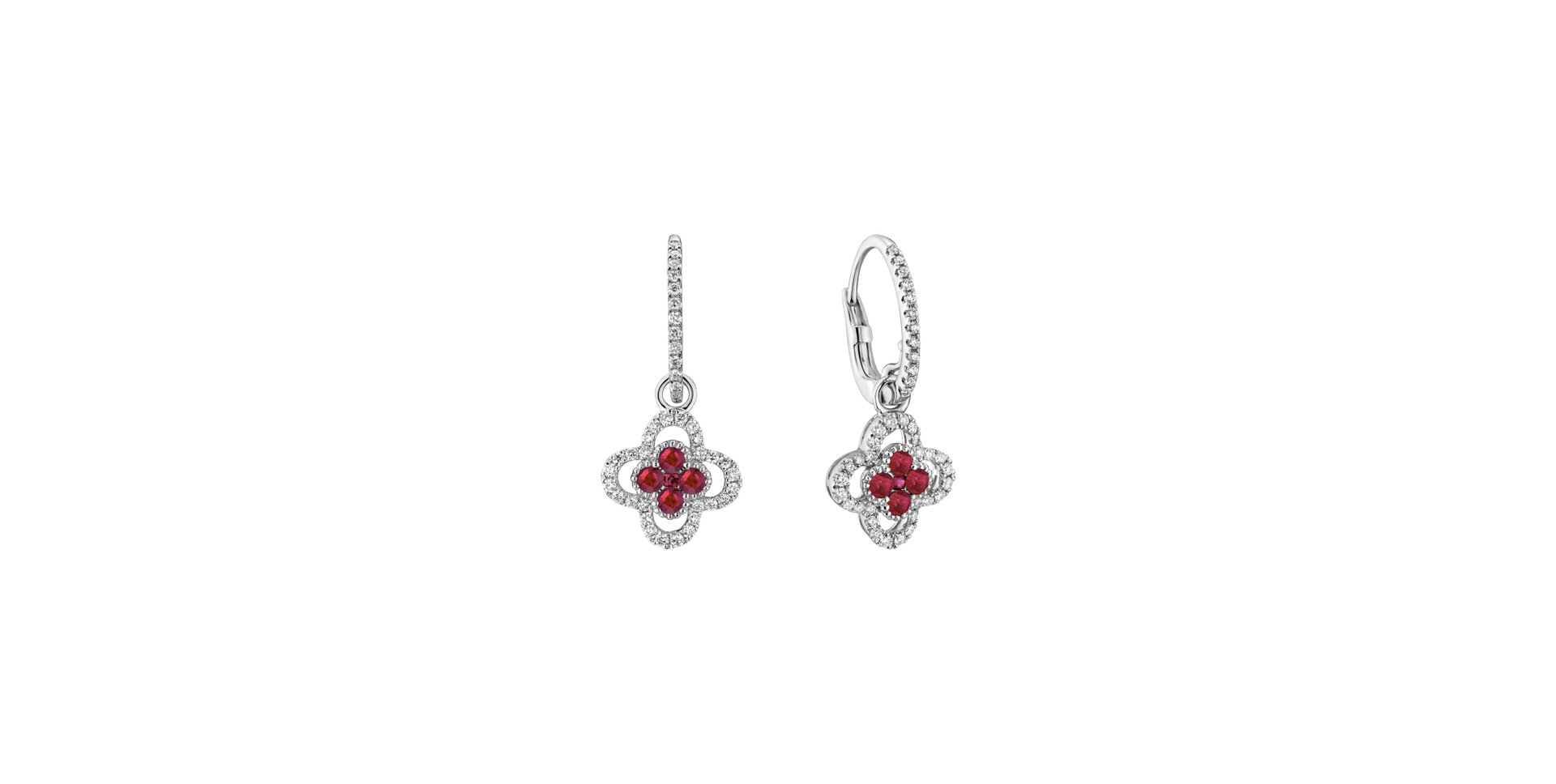 Diamond earrings and Ruby Lovely Mirage