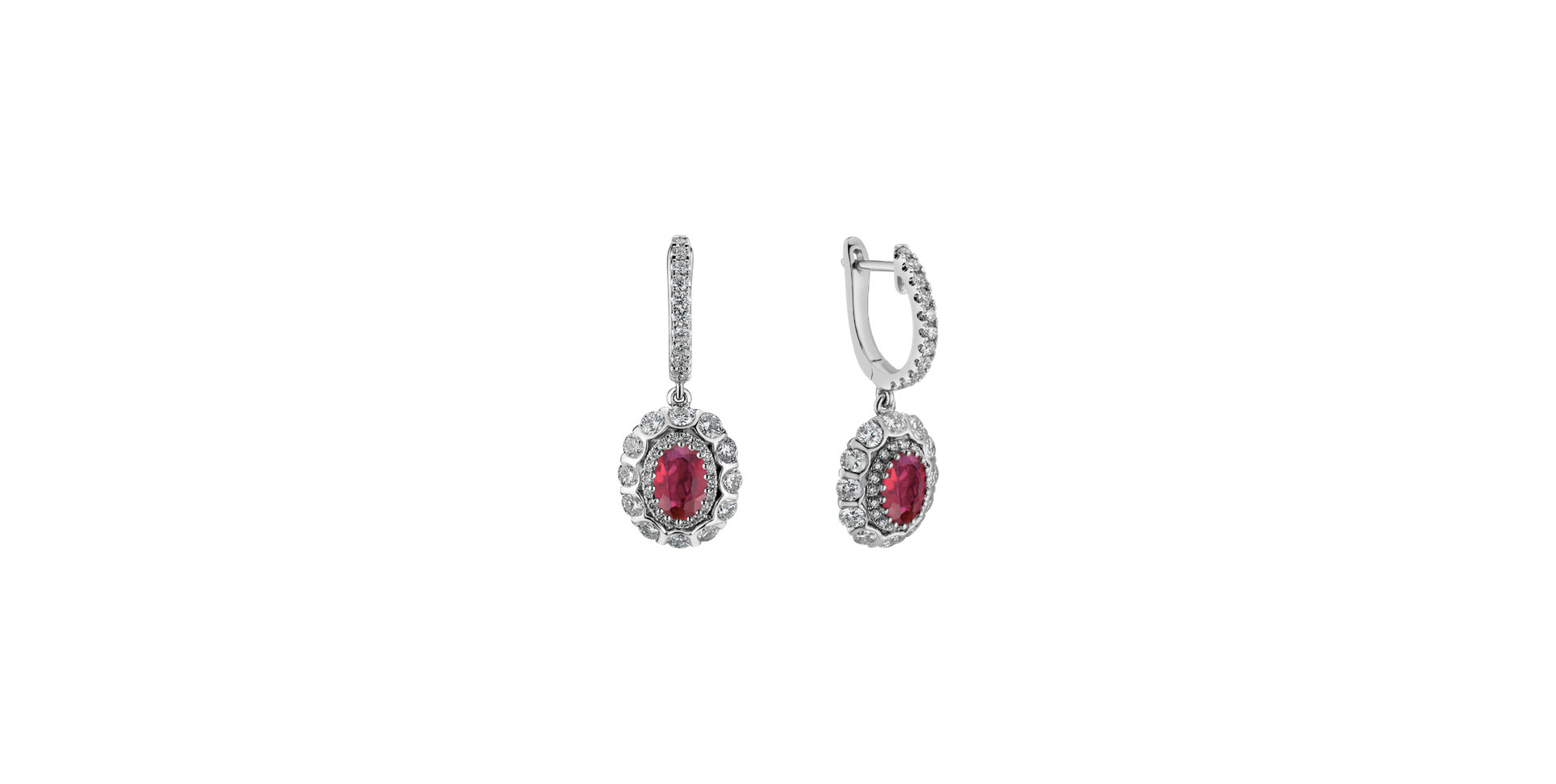 Diamond earrings with Ruby Darenis