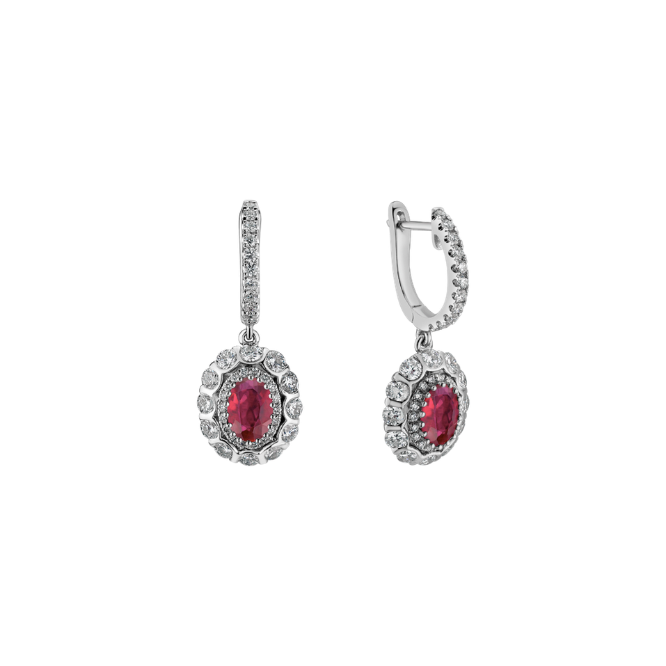 Diamond earrings with Ruby Darenis