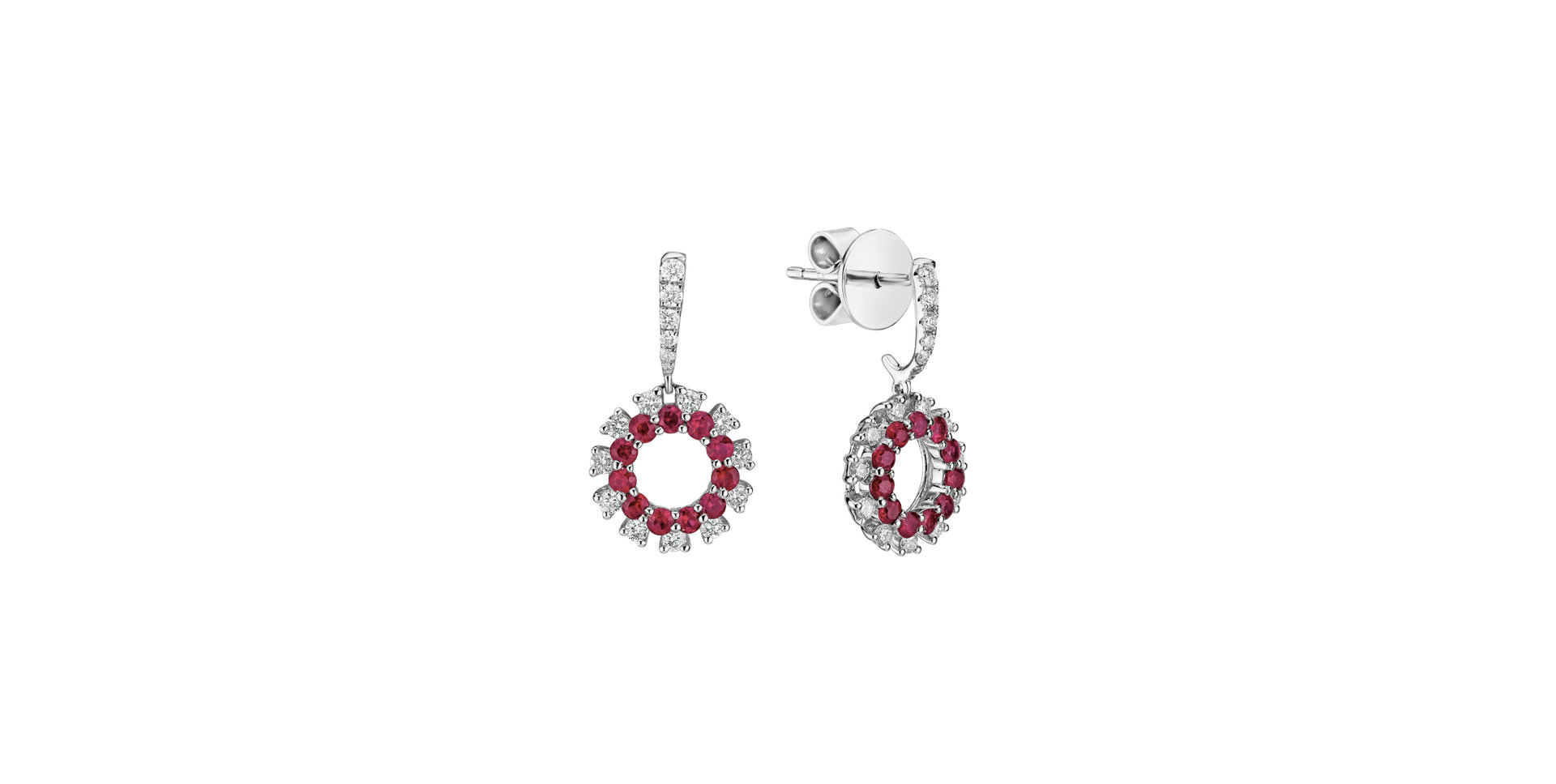 Diamond earrings with Ruby Mya