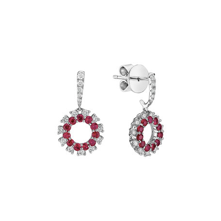 Diamond earrings with Ruby Mya