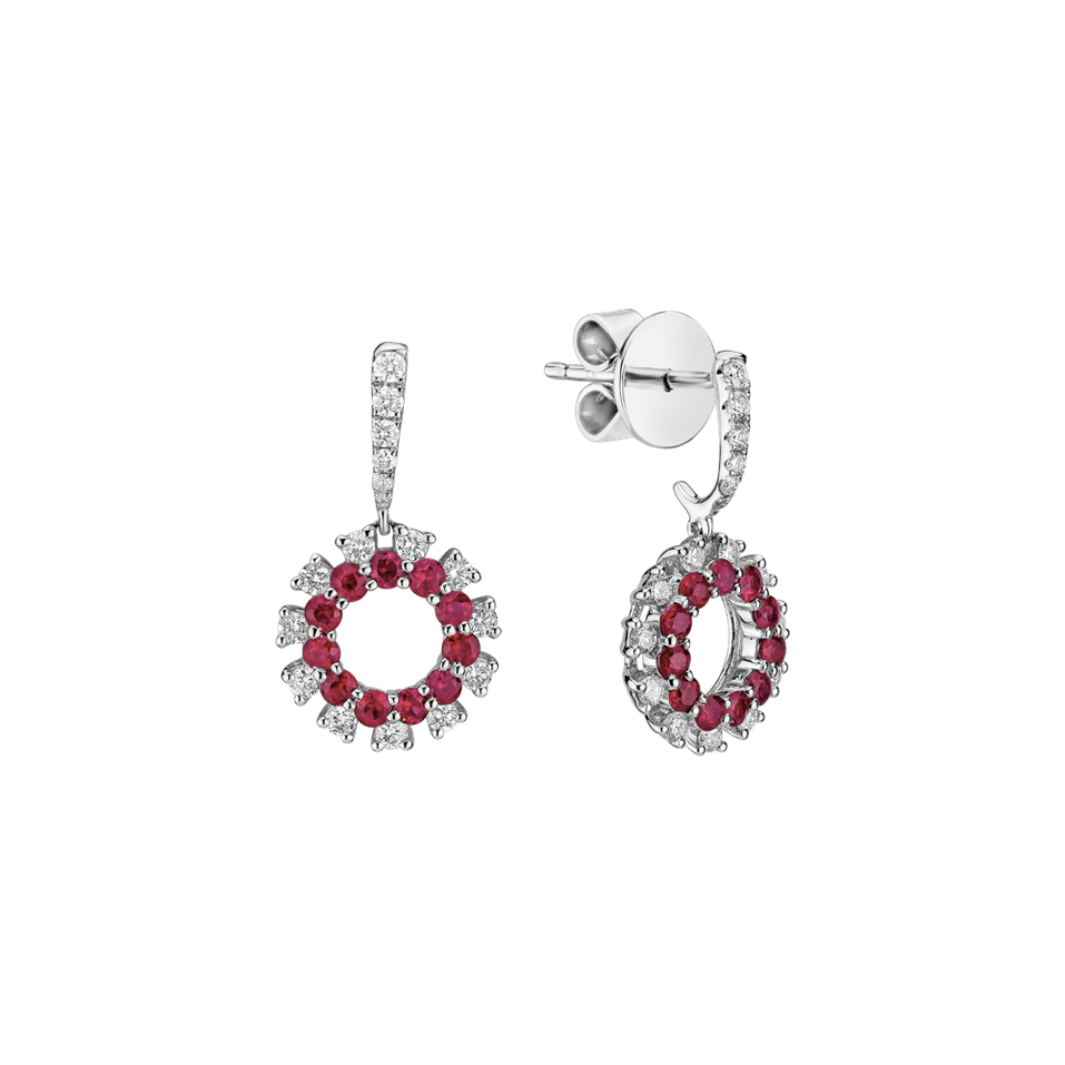 Diamond earrings with Ruby Mya