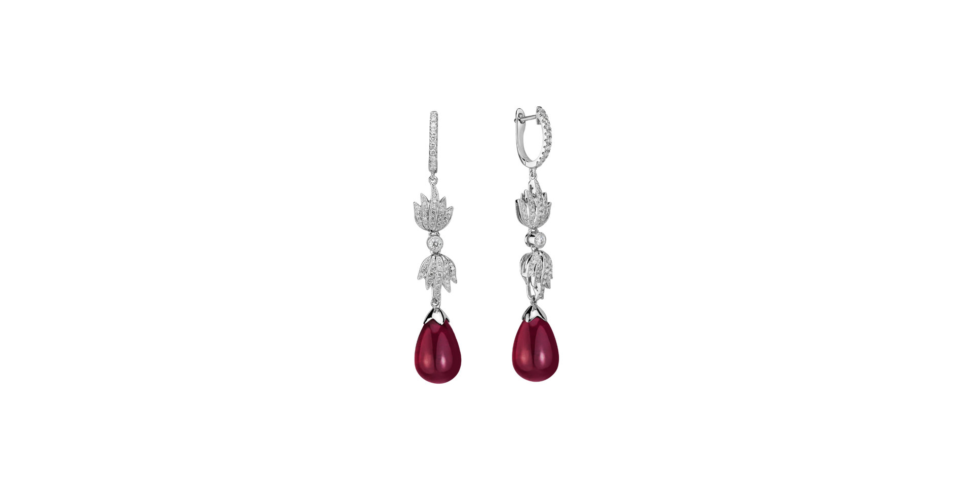 Diamond earrings with Tourmaline Pompous Drops