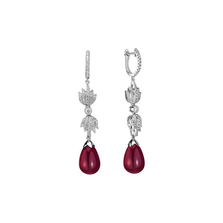 Diamond earrings with Tourmaline Pompous Drops