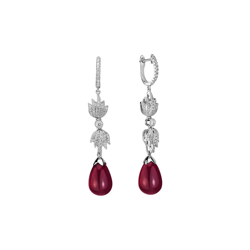 Diamond earrings with Tourmaline Pompous Drops