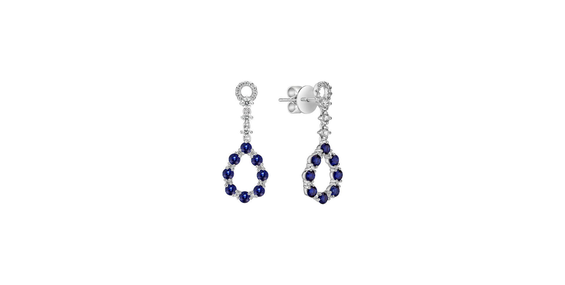 Diamond earrings and Sapphire Lucille