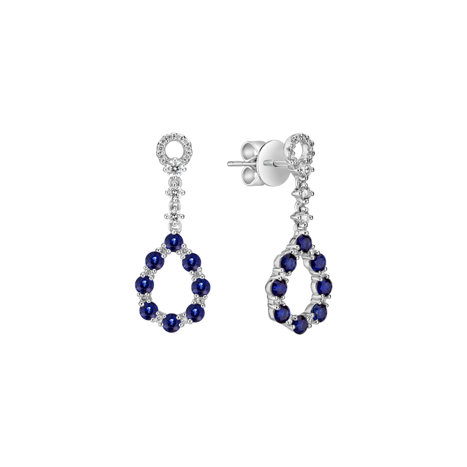 Diamond earrings and Sapphire Lucille