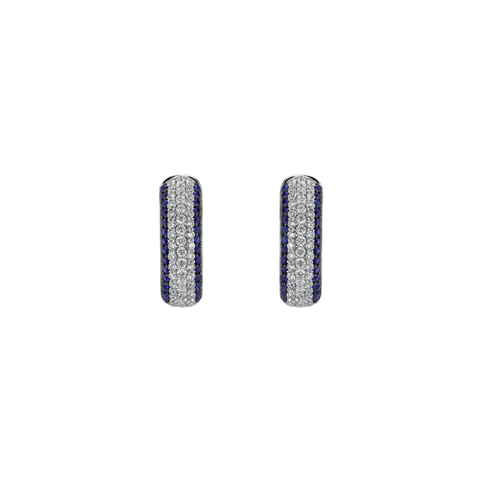 Diamond earrings and Sapphire Border of Diamonds