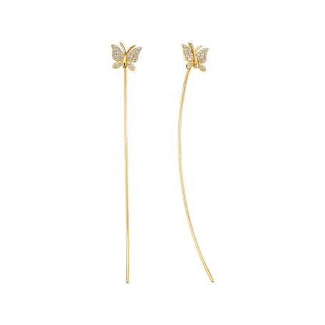 Diamond earrings Butterfly Charm