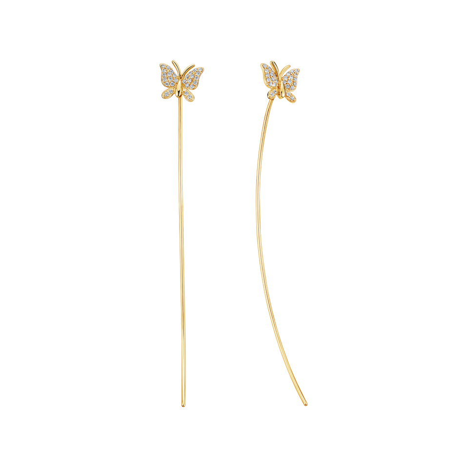 Diamond earrings Butterfly Charm