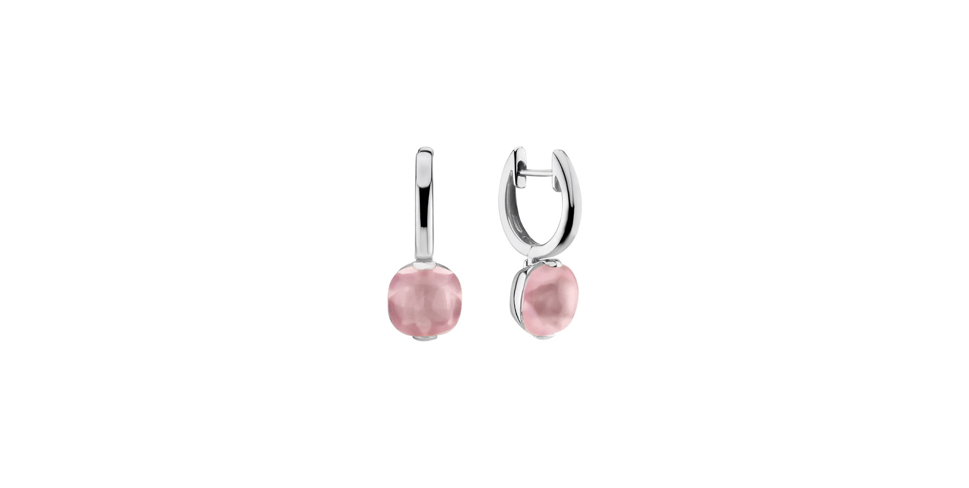 Earrings with Rose Quartz Bonbon