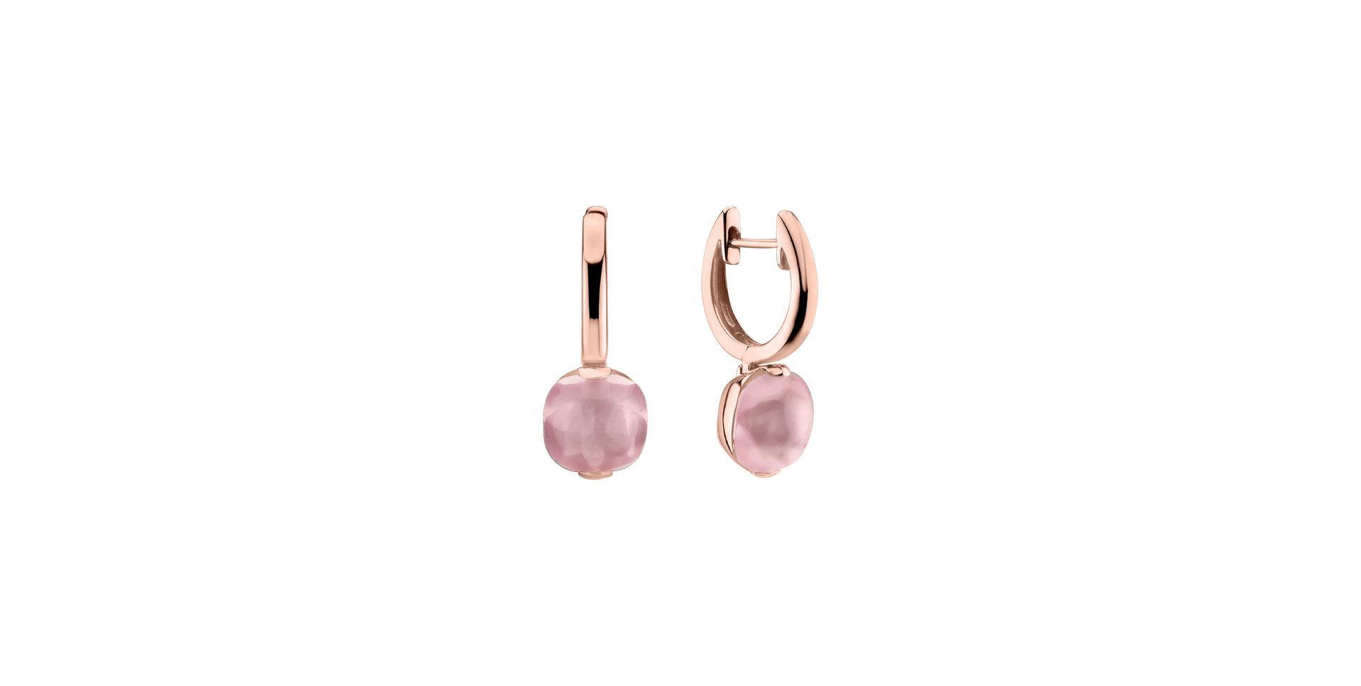 Earrings with Rose Quartz Bonbon