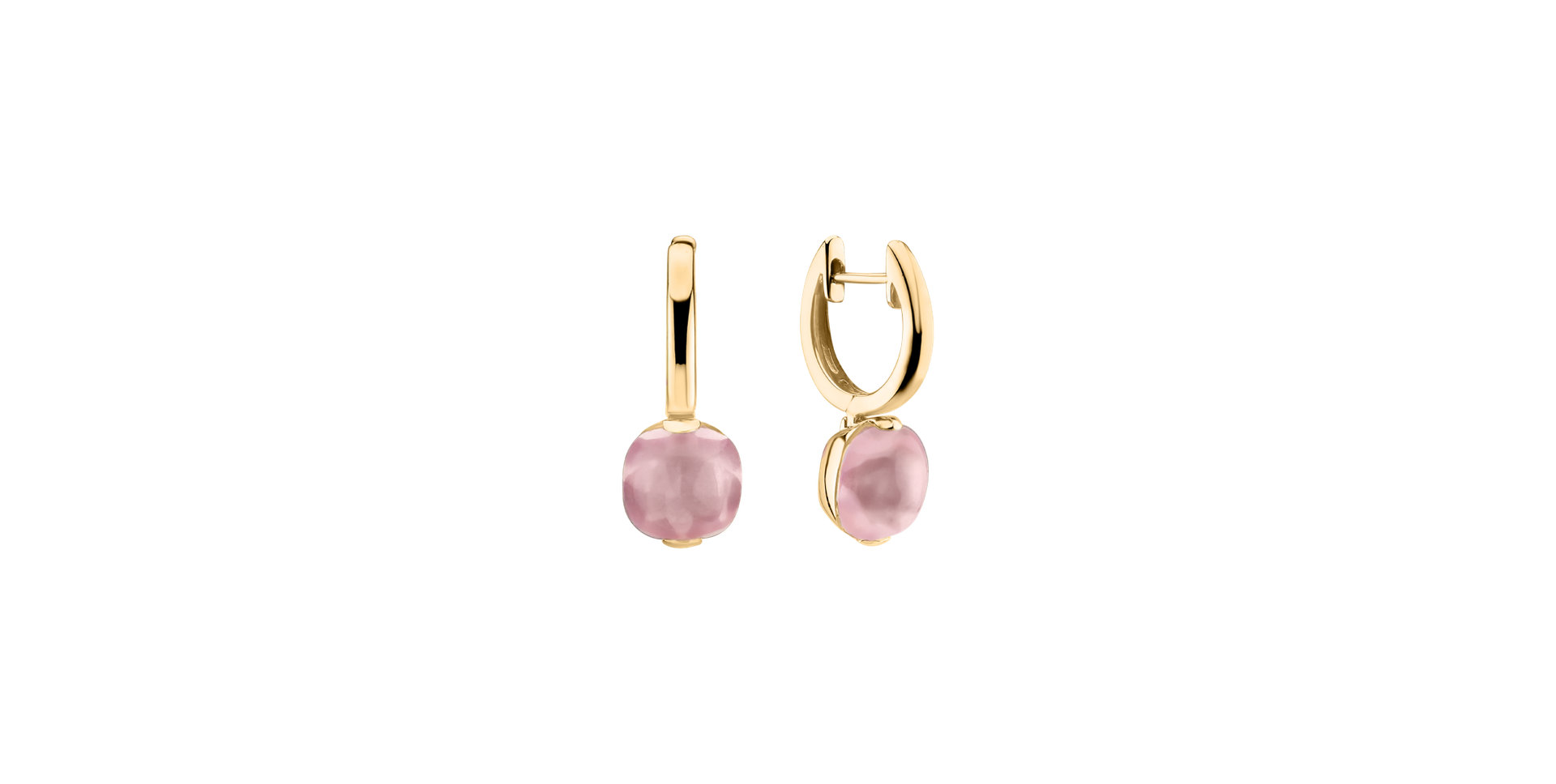 Earrings with Rose Quartz Bonbon