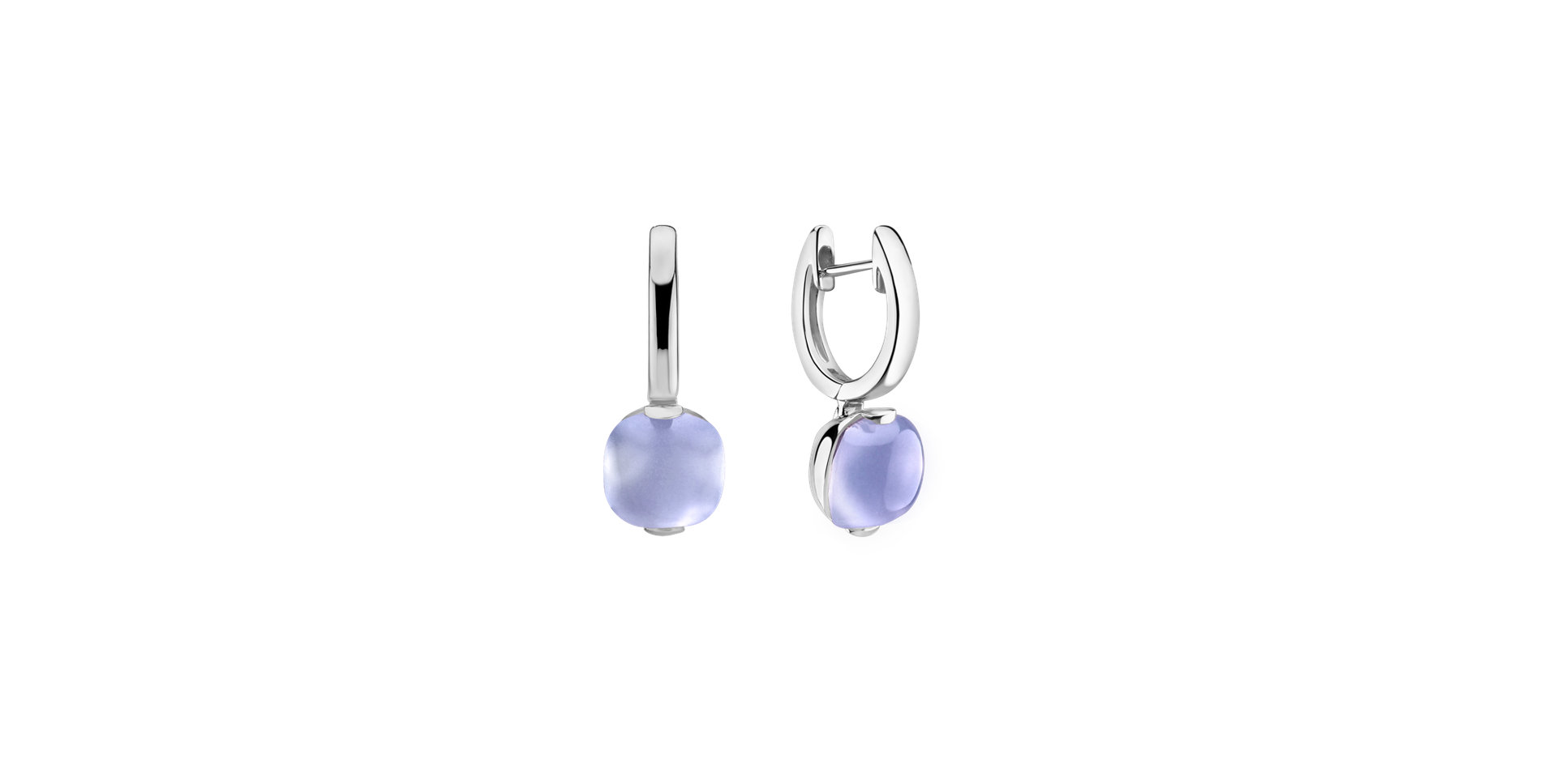 Earrings with Blue Chalcedony Bonbon