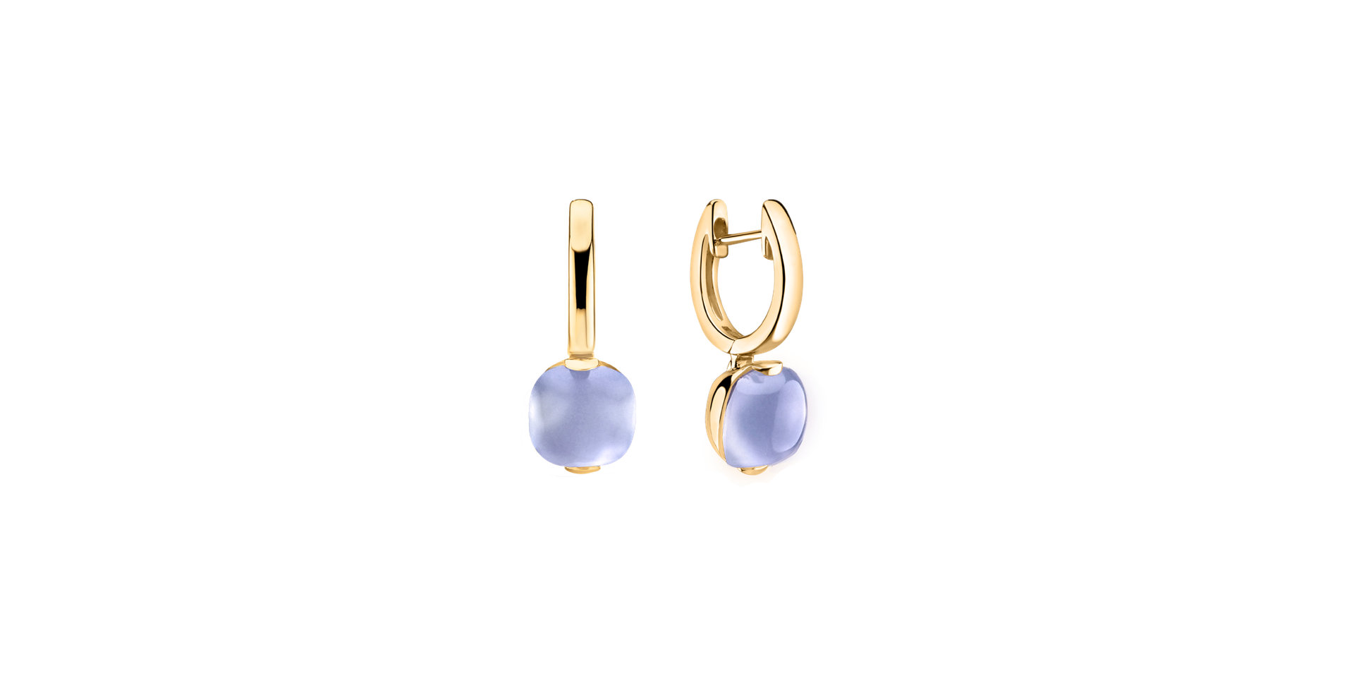 Earrings with Blue Chalcedony Bonbon