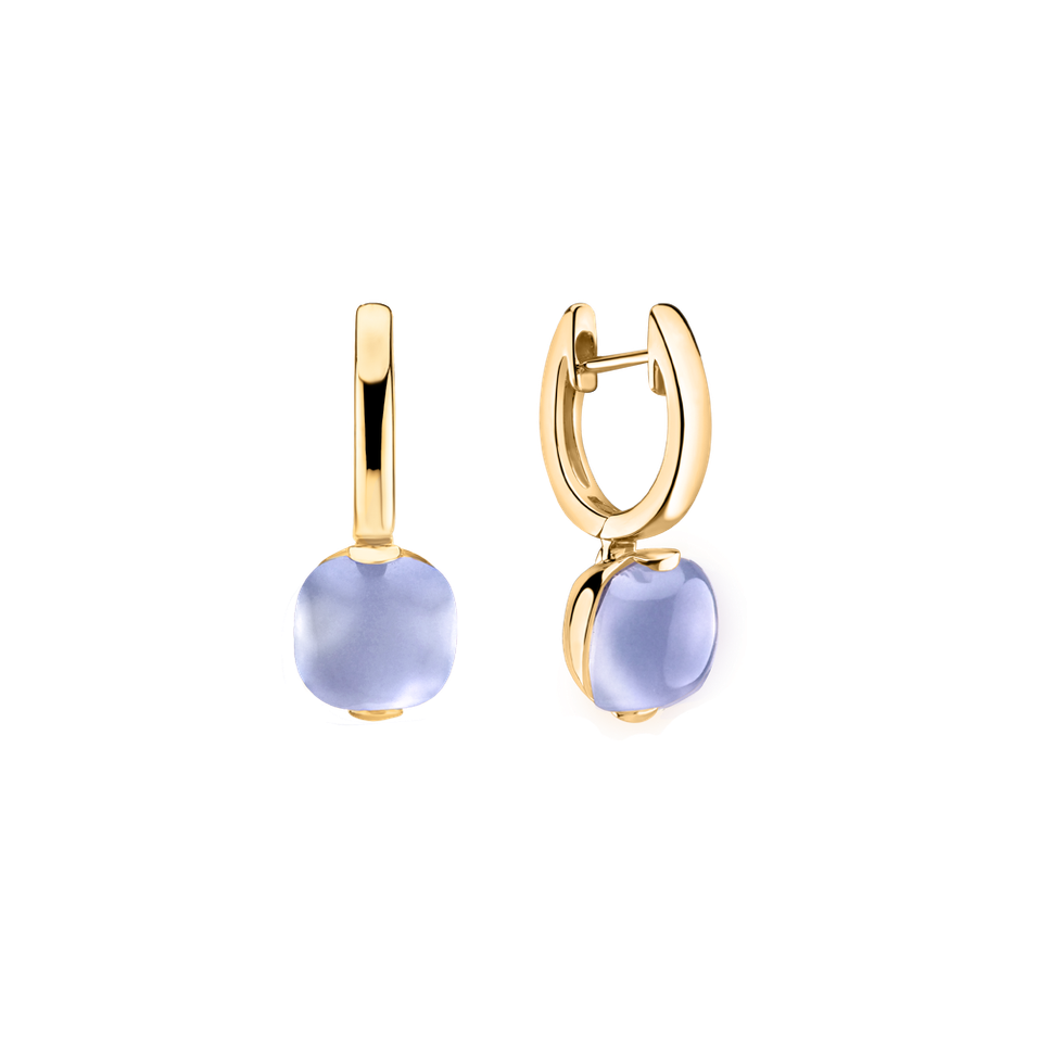 Earrings with Blue Chalcedony Bonbon