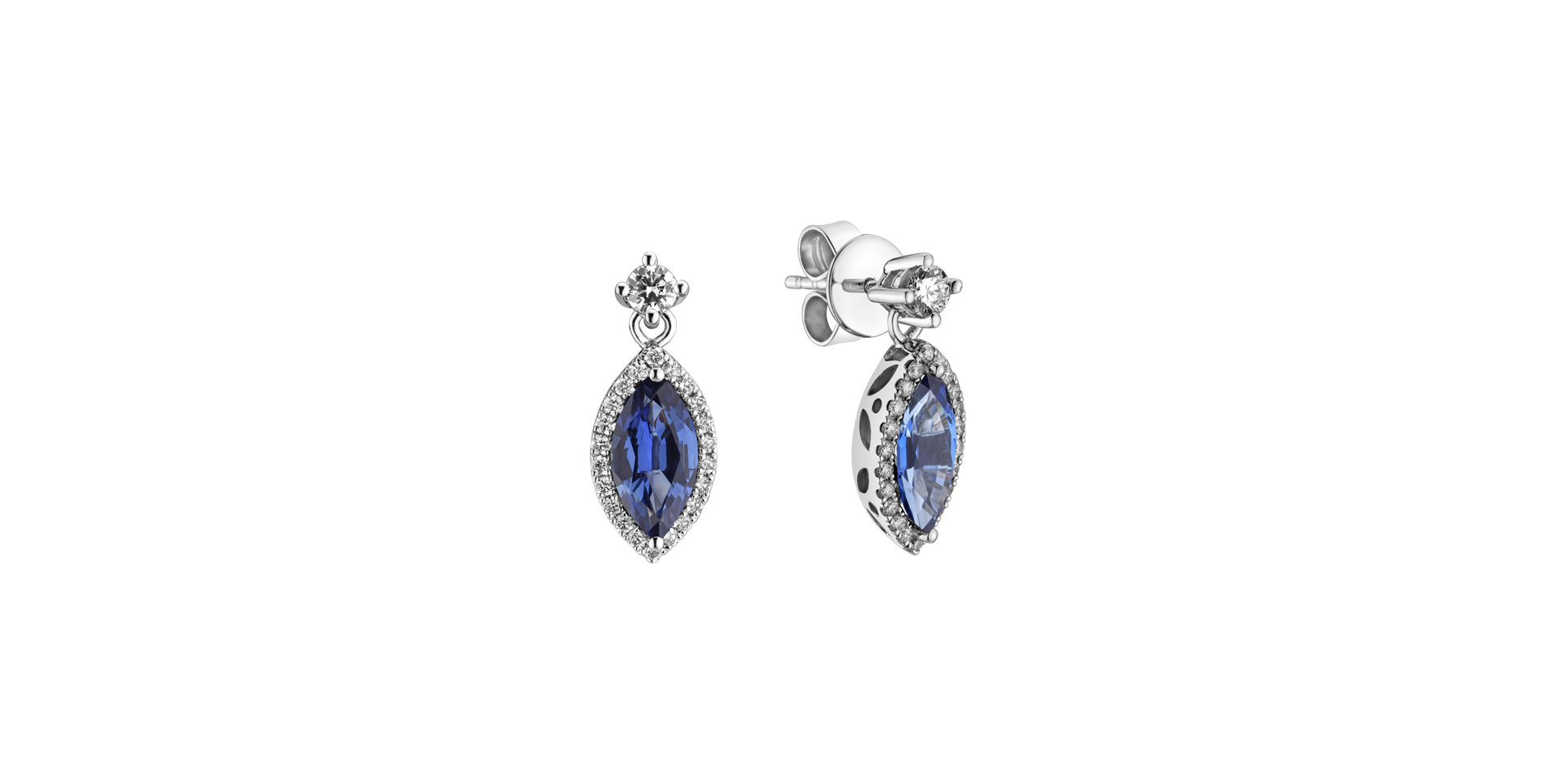 Diamond earrings with Sapphire Mysterious Lagoon