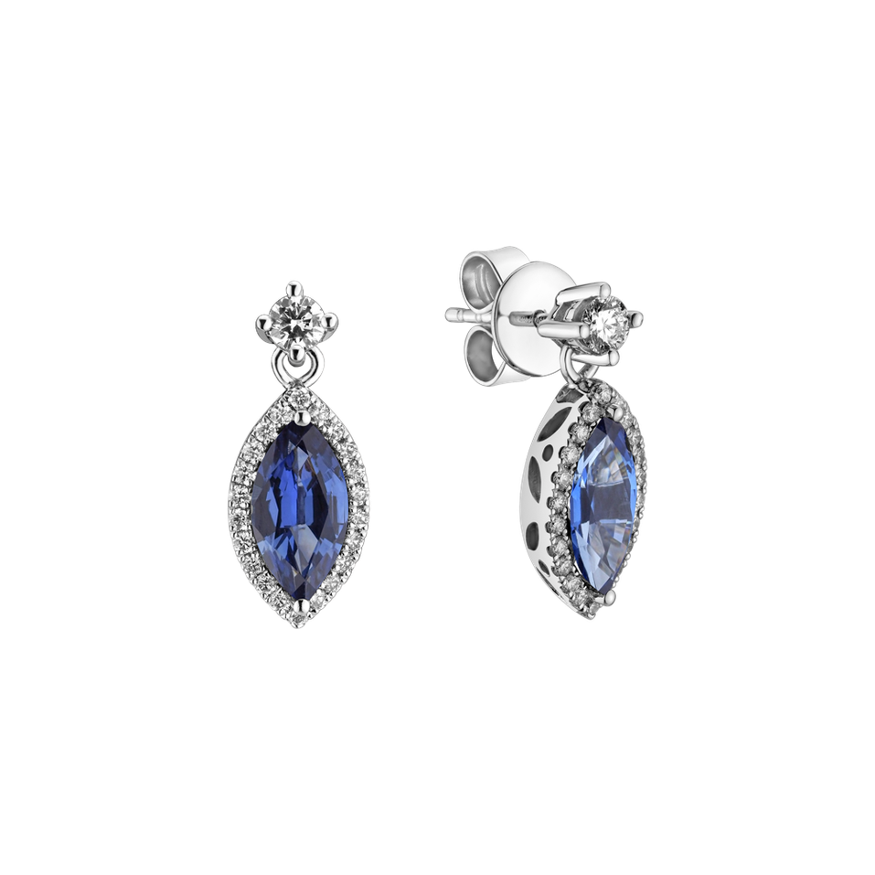 Diamond earrings with Sapphire Mysterious Lagoon