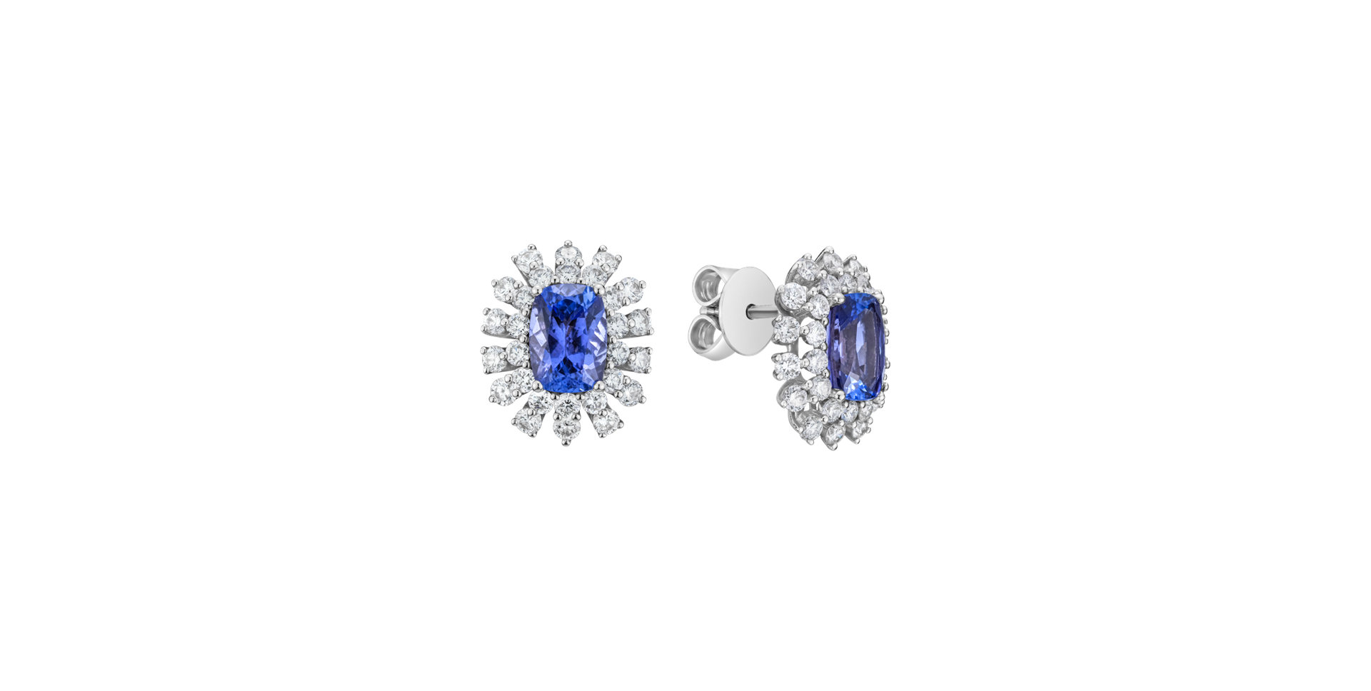 Diamond earrings with Tanzanite Twilight Blossoms