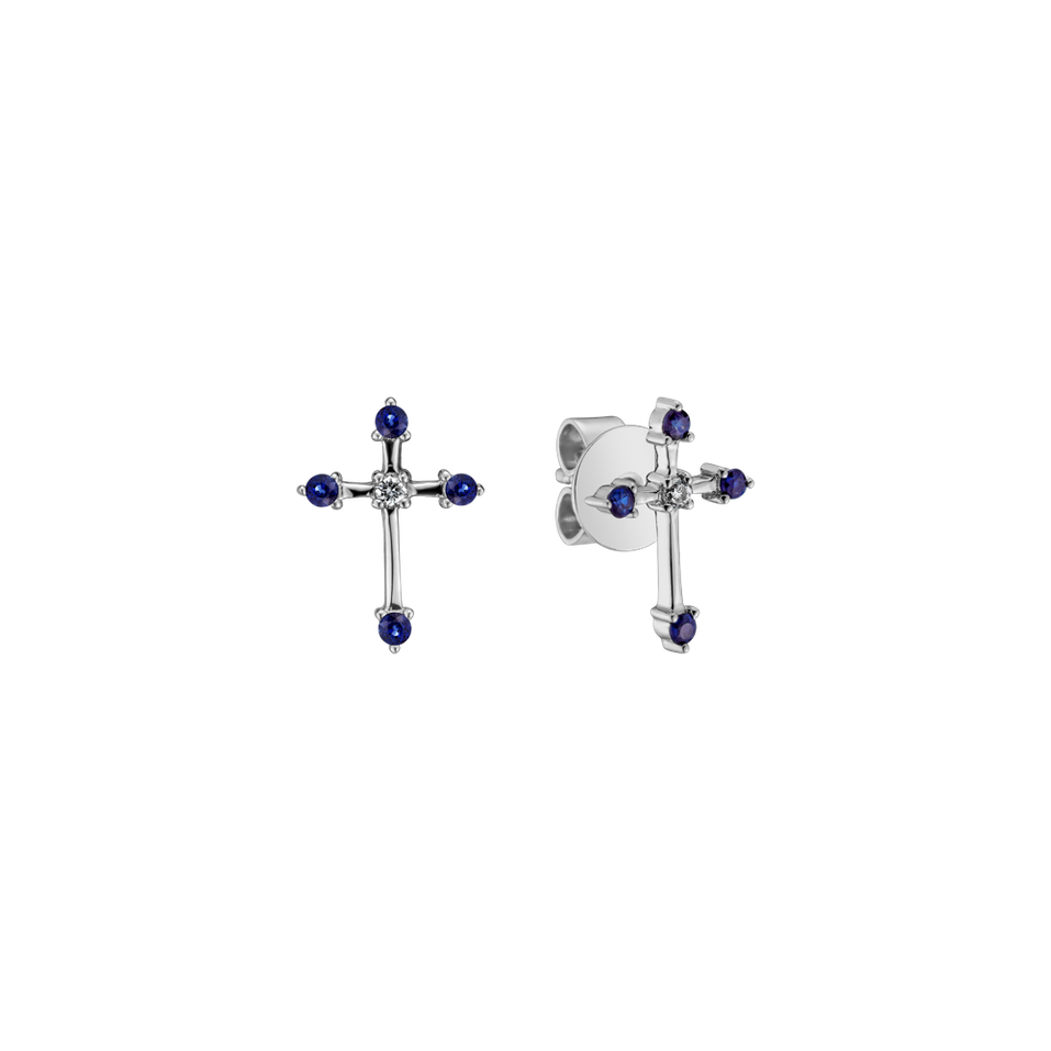 Diamond earrings and Sapphire Passion Cross