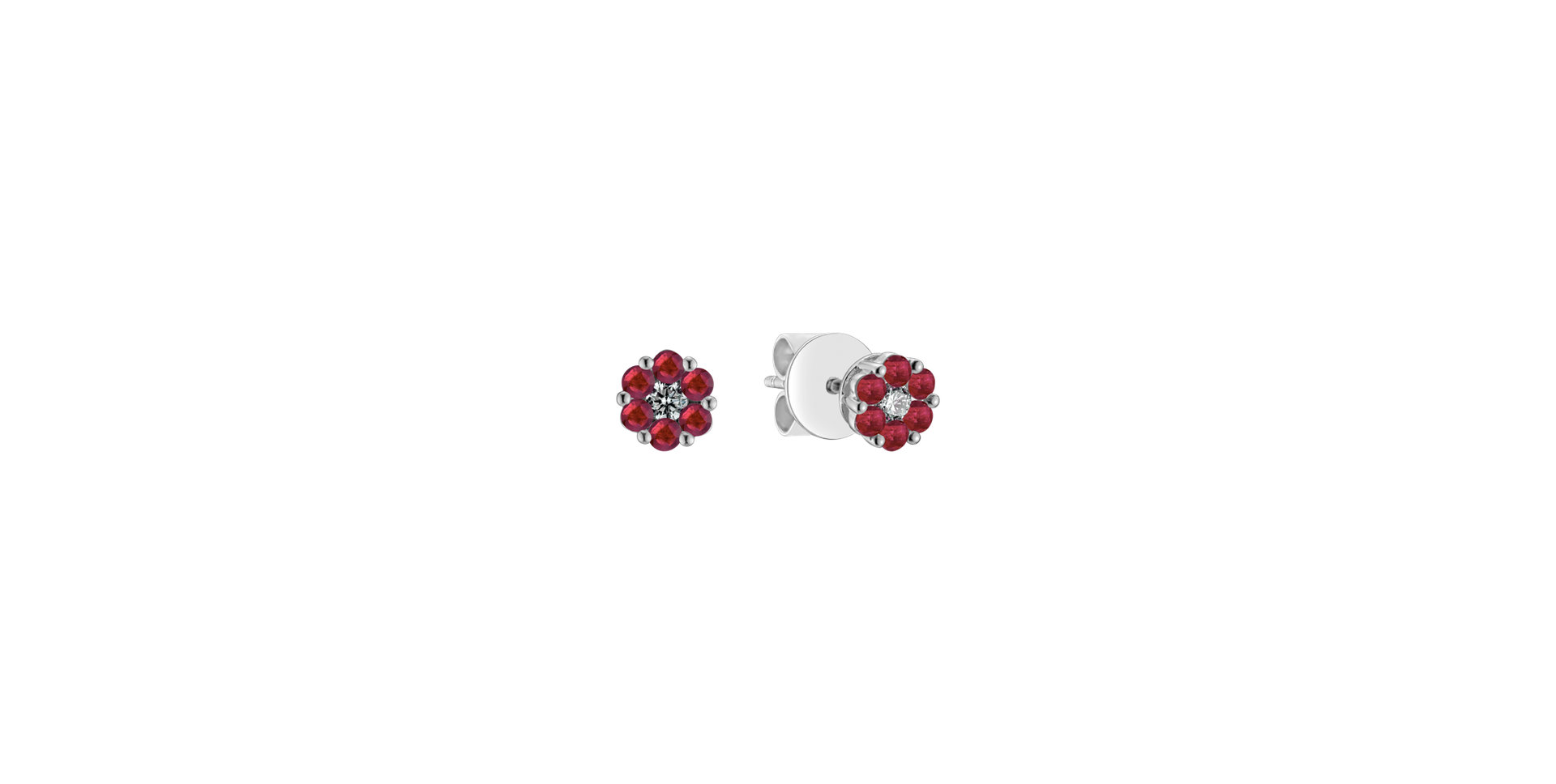 Diamond earrings and Ruby Crimson Nature