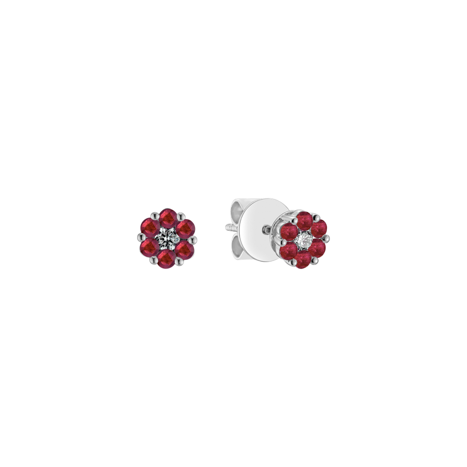 Diamond earrings and Ruby Crimson Nature